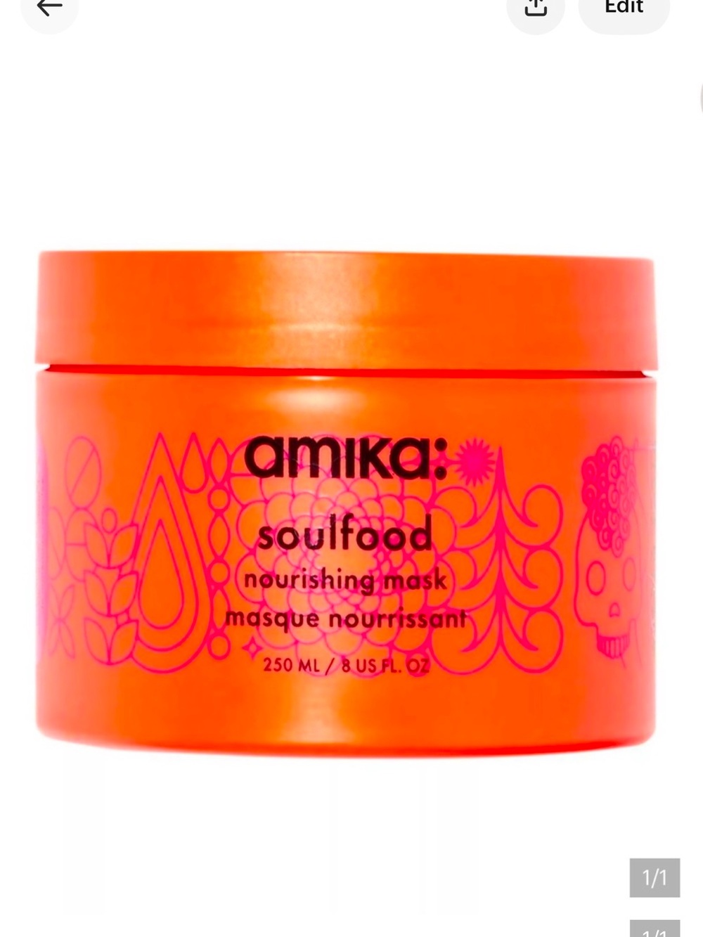 amika Orange Hair Nourishing Mask with Pink Graphic